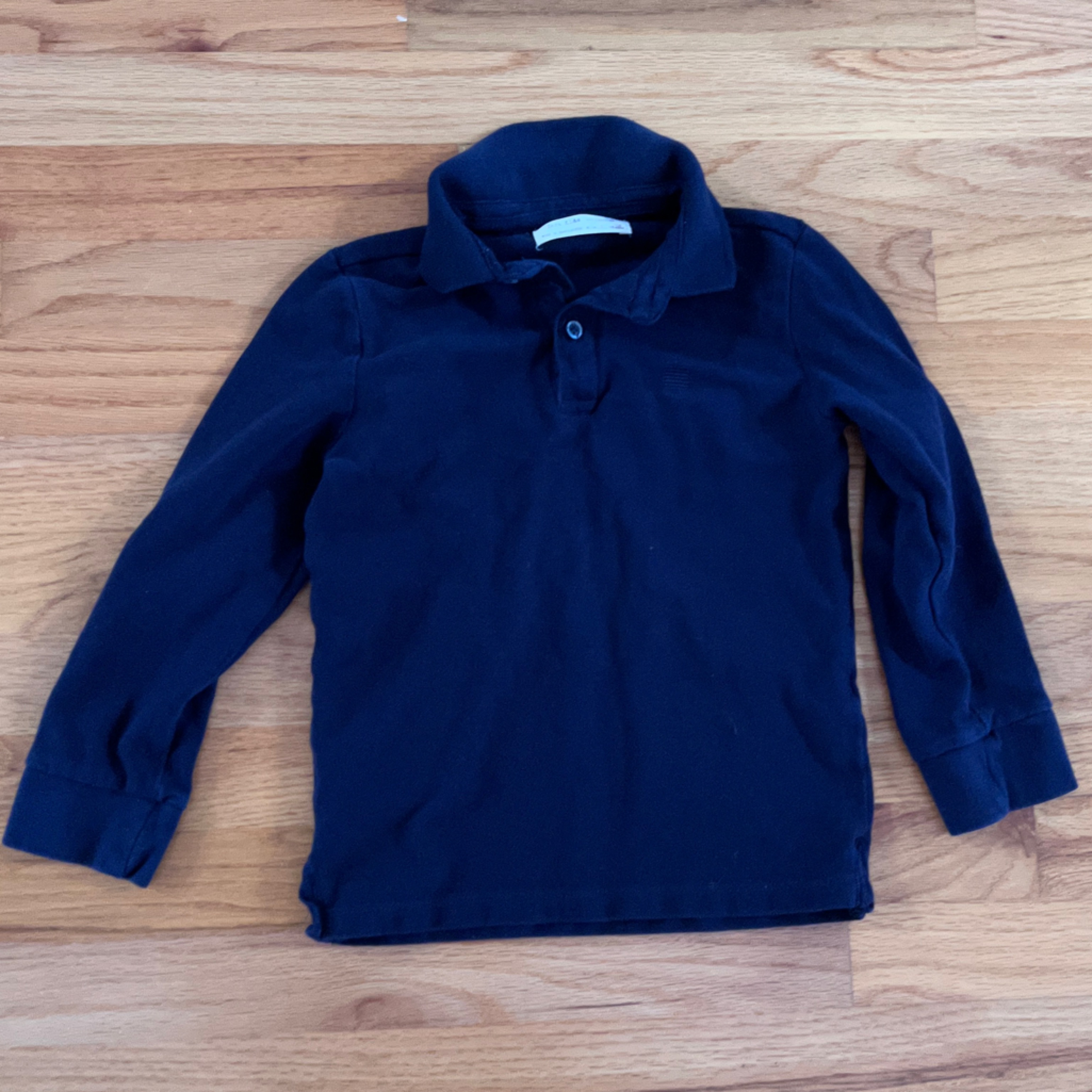 Zara Boy Long Sleeve Navy Blue Shirt With Collar. Size 6